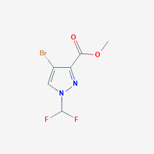 molecular formula C6H5BrF2N2O2 B8037112 methyl 4-bromo-1-(difluoromethyl)-1H-pyrazole-3-carboxylate 