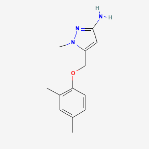 molecular formula C13H17N3O B8037145 5-[(2,4-dimethylphenoxy)methyl]-1-methyl-1H-pyrazol-3-amine 