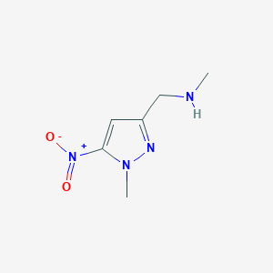 molecular formula C6H10N4O2 B8037153 methyl[(1-methyl-5-nitro-1H-pyrazol-3-yl)methyl]amine 