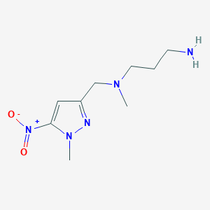 molecular formula C9H17N5O2 B8037164 (3-aminopropyl)(methyl)[(1-methyl-5-nitro-1H-pyrazol-3-yl)methyl]amine 