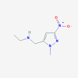 molecular formula C7H12N4O2 B8037186 ethyl[(1-methyl-3-nitro-1H-pyrazol-5-yl)methyl]amine 