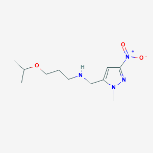 molecular formula C11H20N4O3 B8037248 [(1-methyl-3-nitro-1H-pyrazol-5-yl)methyl][3-(propan-2-yloxy)propyl]amine 