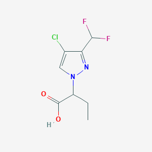 molecular formula C8H9ClF2N2O2 B8037267 2-[4-chloro-3-(difluoromethyl)-1H-pyrazol-1-yl]butanoic acid 