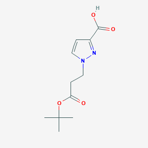 molecular formula C11H16N2O4 B8037268 1-(3-tert-butoxy-3-oxopropyl)-1H-pyrazole-3-carboxylic acid 