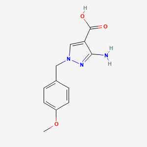 molecular formula C12H13N3O3 B8037291 3-amino-1-(4-methoxybenzyl)-1H-pyrazole-4-carboxylic acid CAS No. 1856042-95-9