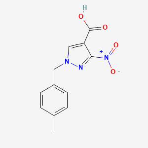 molecular formula C12H11N3O4 B8037292 1-(4-methylbenzyl)-3-nitro-1H-pyrazole-4-carboxylic acid 