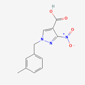 molecular formula C12H11N3O4 B8037299 1-(3-methylbenzyl)-3-nitro-1H-pyrazole-4-carboxylic acid 