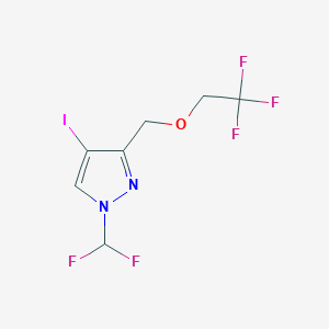 molecular formula C7H6F5IN2O B8037347 1-(difluoromethyl)-4-iodo-3-[(2,2,2-trifluoroethoxy)methyl]-1H-pyrazole 