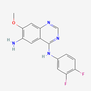 molecular formula C15H12F2N4O B8037390 N4-(3,4-Difluorophenyl)-7-methoxy-quinazoline-4,6-diamine 