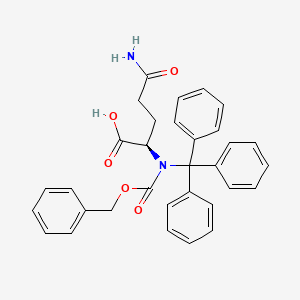 molecular formula C32H30N2O5 B8037437 (R)-5-Amino-2-(((benzyloxy)carbonyl)(trityl)amino)-5-oxopentanoic acid 