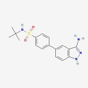 molecular formula C17H20N4O2S B8037485 4-(3-amino-1H-indazol-5-yl)-N-tert-butylbenzenesulfonamide 