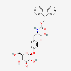 molecular formula C30H31NO10 B8037515 (2S)-2-(9H-fluoren-9-ylmethoxycarbonylamino)-3-[4-[(2S,3R,4S,5S,6R)-3,4,5-trihydroxy-6-(hydroxymethyl)oxan-2-yl]oxyphenyl]propanoic acid 