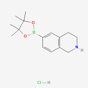 molecular formula C15H23BClNO2 B8037520 6-(4,4,5,5-Tetramethyl-1,3,2-dioxaborolan-2-yl)-1,2,3,4-tetrahydroisoquinoline hydrochloride 