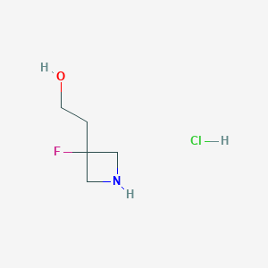 molecular formula C5H11ClFNO B8037569 2-(3-Fluoroazetidin-3-yl)ethanol;hydrochloride 