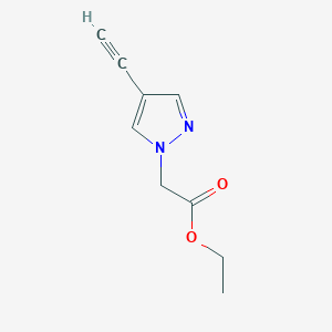 molecular formula C9H10N2O2 B8037596 ethyl 2-(4-ethynyl-1H-pyrazol-1-yl)acetate 