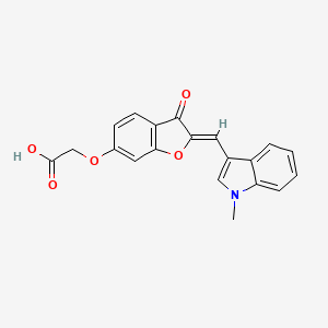 molecular formula C20H15NO5 B8037617 ({(2Z)-2-[(1-methyl-1H-indol-3-yl)methylidene]-3-oxo-2,3-dihydro-1-benzofuran-6-yl}oxy)acetic acid 