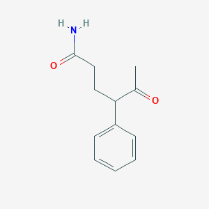 molecular formula C12H15NO2 B8037625 5-Oxo-4-phenylhexanamide 