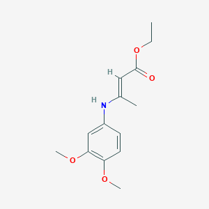 molecular formula C14H19NO4 B8037655 ethyl (E)-3-(3,4-dimethoxyanilino)but-2-enoate 
