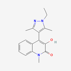 molecular formula C17H19N3O2 B8037662 4-(1-ethyl-3,5-dimethyl-1H-pyrazol-4-yl)-3-hydroxy-1-methylquinolin-2(1H)-one 