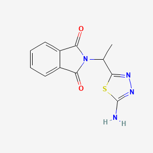 molecular formula C12H10N4O2S B8037706 2-[1-(5-Amino-1,3,4-thiadiazol-2-yl)ethyl]isoindole-1,3-dione 