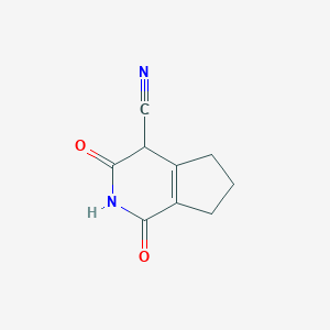 molecular formula C9H8N2O2 B8037708 1,3-Dioxo-4,5,6,7-tetrahydrocyclopenta[c]pyridine-4-carbonitrile 