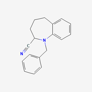 molecular formula C18H18N2 B8037709 1-Benzyl-2,3,4,5-tetrahydro-1H-1-benzazepine-2-carbonitrile 