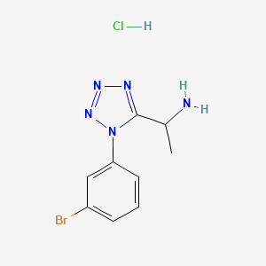 molecular formula C9H11BrClN5 B8037722 1-[1-(3-Bromophenyl)tetrazol-5-yl]ethanamine;hydrochloride 