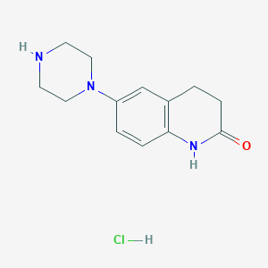 molecular formula C13H18ClN3O B8037730 6-piperazin-1-yl-3,4-dihydro-1H-quinolin-2-one;hydrochloride 