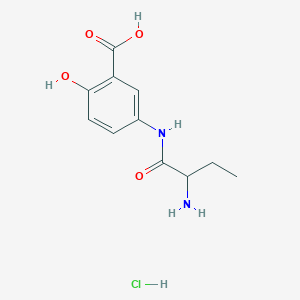 molecular formula C11H15ClN2O4 B8037742 5-(2-Aminobutanoylamino)-2-hydroxybenzoic acid;hydrochloride 