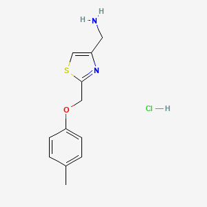 molecular formula C12H15ClN2OS B8037754 [2-(4-Methylphenoxymethyl)-1,3-thiazol-4-yl]methanamine hydrochloride 