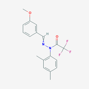 molecular formula C18H17F3N2O2 B8037761 N-(2,4-dimethylphenyl)-2,2,2-trifluoro-N-[(3-methoxyphenyl)methylideneamino]acetamide 
