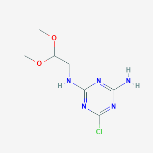 molecular formula C7H12ClN5O2 B8037802 6-chloro-2-N-(2,2-dimethoxyethyl)-1,3,5-triazine-2,4-diamine 