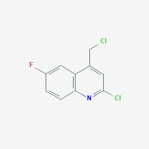 molecular formula C10H6Cl2FN B8037834 2-Chloro-4-(chloromethyl)-6-fluoroquinoline 
