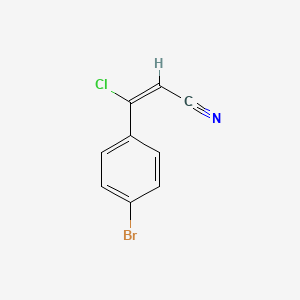 molecular formula C9H5BrClN B8037846 (E)-3-(4-bromophenyl)-3-chloroprop-2-enenitrile 