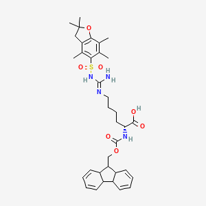 molecular formula C35H46N4O7S B8037867 (2R)-6-[[Amino-[(2,2,4,6,7-pentamethyl-3H-1-benzofuran-5-yl)sulfonylamino]methylidene]amino]-2-(4b,8a,9,9a-tetrahydro-4aH-fluoren-9-ylmethoxycarbonylamino)hexanoic acid 