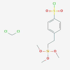 molecular formula C12H19Cl3O5SSi B8037878 Dichloromethane;4-(2-trimethoxysilylethyl)benzenesulfonyl chloride 