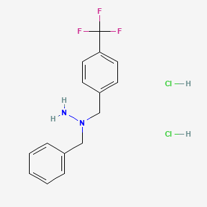 1-Benzyl-1-[[4-(trifluoromethyl)phenyl]methyl]hydrazine;dihydrochloride