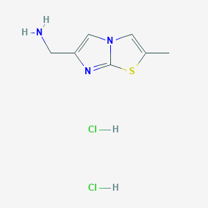 molecular formula C7H11Cl2N3S B8037926 (2-Methylimidazo[2,1-b][1,3]thiazol-6-yl)methanamine;dihydrochloride 