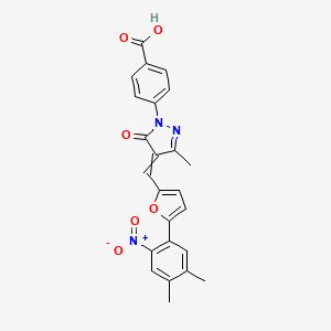 molecular formula C24H19N3O6 B8037948 4-[4-[[5-(4,5-Dimethyl-2-nitrophenyl)furan-2-yl]methylidene]-3-methyl-5-oxopyrazol-1-yl]benzoic acid 