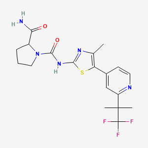 molecular formula C19H22F3N5O2S B8037950 (S)-N1-(4-Methyl-5-(2-(1,1,1-trifluoro-2-methylpropan-2-yl)-pyridin-4-yl)thiazol-2-yl)pyrrolidine-1,2-dicarboxamide 