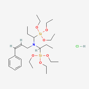 molecular formula C27H52ClNO6Si2 B8037972 (STYRYLMETHYL)BIS(TRIETHOXYSILYLPROPYL)AMMONIUMCHLORIDE 40% in ethanol 