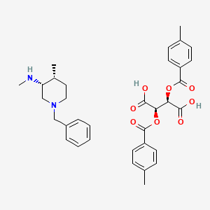 molecular formula C34H40N2O8 B8037994 (3R,4R)-1-Benzyl-N,4-dimethyl-3-piperidinamine (2R,3R)-2,3-Bis[(4-methylbenzoyl)oxy]succinate 