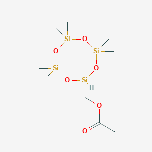 molecular formula C9H24O6Si4 B8038014 (4,4,6,6,8,8-Hexamethyl-1,3,5,7,2,4,6,8-tetraoxatetrasilocan-2-yl)methyl acetate 