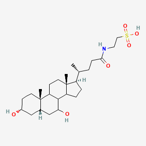 molecular formula C26H45NO6S B8038137 2-[(4R)-4-[(1R,4S,5aS,7R,9aS,11aR)-4,7-dihydroxy-9a,11a-dimethyl-hexadecahydro-1H-cyclopenta[a]phenanthren-1-yl]pentanamido]ethane-1-sulfonic acid 