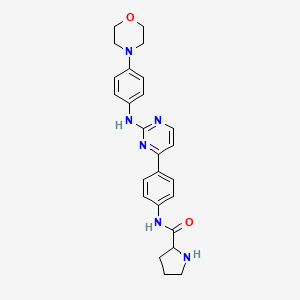 molecular formula C25H28N6O2 B8038180 Pyrrolidine-2-carboxylic acid {4-[2-(4-morpholin-4-yl-phenylamino)-pyrimidin-4-yl]-phenyl}-amide 