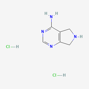 molecular formula C6H10Cl2N4 B8038284 6,7-dihydro-5H-pyrrolo[3,4-d]pyrimidin-4-amine;dihydrochloride 