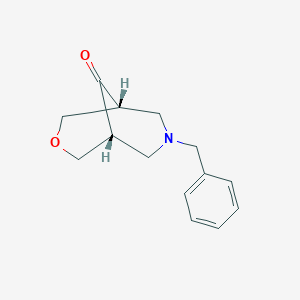 molecular formula C14H17NO2 B8038317 (1R,5R)-7-benzyl-3-oxa-7-azabicyclo[3.3.1]nonan-9-one 