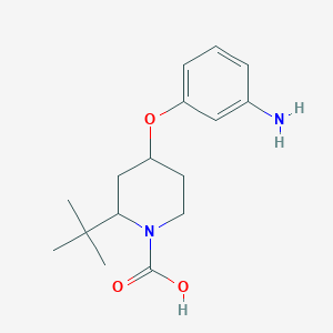 molecular formula C16H24N2O3 B8038354 4-(3-Aminophenoxy)-2-tert-butylpiperidine-1-carboxylic acid 