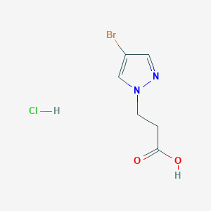 molecular formula C6H8BrClN2O2 B8038368 3-(4-Bromopyrazol-1-yl)propanoic acid;hydrochloride 