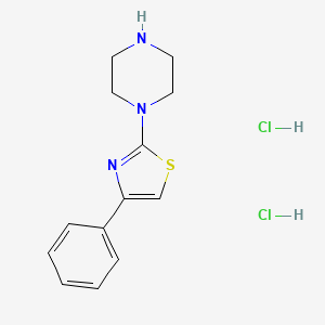 molecular formula C13H17Cl2N3S B8038376 1-(4-Phenyl-1,3-thiazol-2-yl)piperazine dihydrochloride 